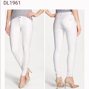 DL1961 White EMMA Power Legging Women Jeans 24 Skinny Stretch $225